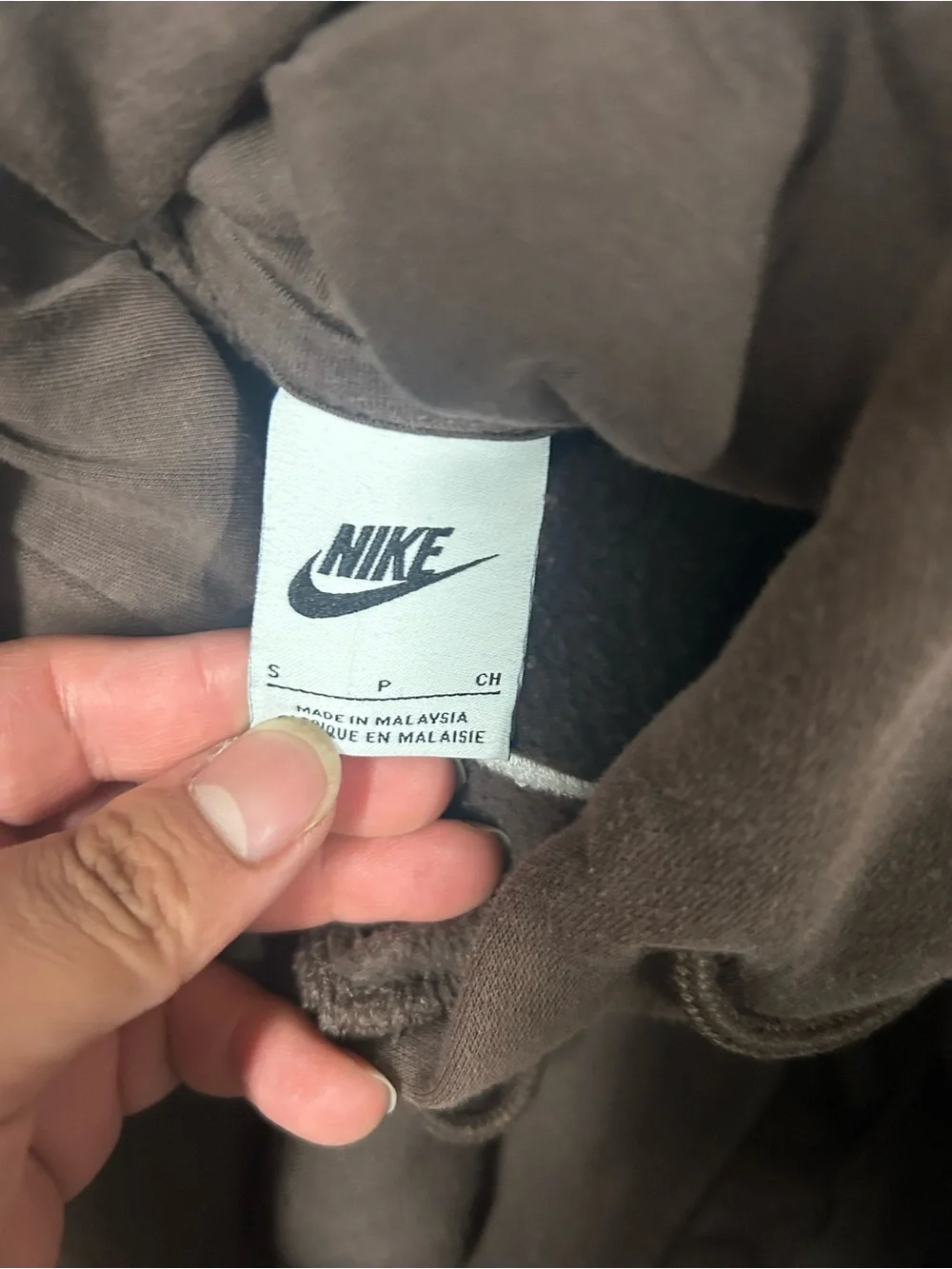 Nike Brown Pullover Hoodie with White Swoosh